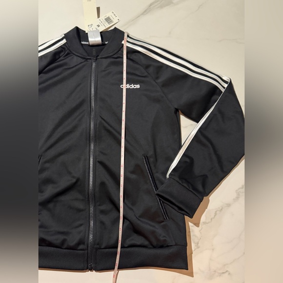 Adidas Womens Black Track Jacket Size M Dazzle DZ7657 NEW top Tricot full zip - Picture 5 of 8